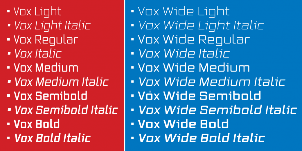 Пример шрифта Vox #12